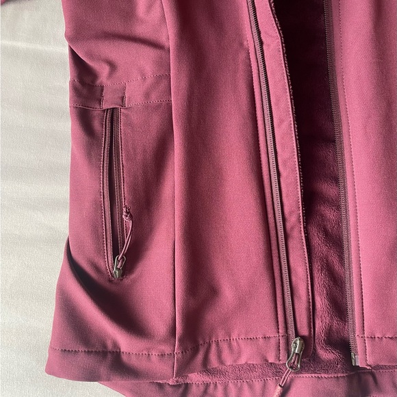 Burgundy Fleece Lined North Face Full Zip Jacket - Picture 3 of 8